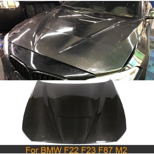 Carbon Fiber Car Engine Hood Bonnet for BMW F22 F23 F87 M2 2014-2018 Front Bumper Engine Hood Cover Stock High Quality