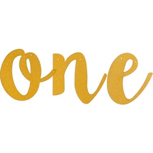 1 set Creative Glitter Number one Banner Girl Boy 1st Birthday High Chair Baby Shower Prince Princess Party Decorations Supplies