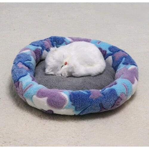 Pet calming bed Chinese manufacturer round luxury warm dog cat plush big dog mattress 2 in 1 cat bed