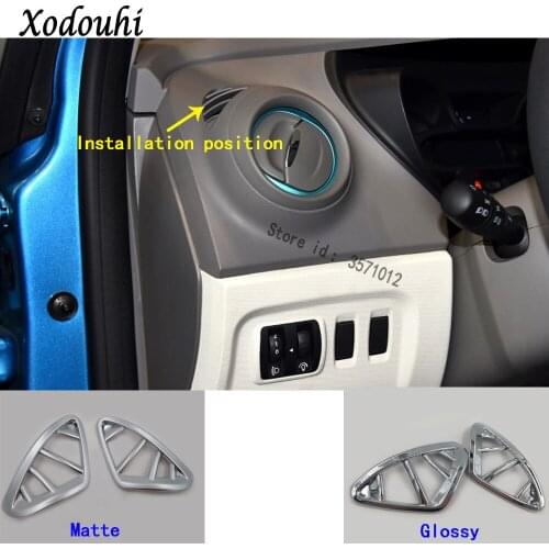 For Renault Captur 2015 2016 2017 Car Cover Garnish Cover Trim ABS Chrome Inner Front Air Conditioning Outlet Vent Hoods 2pcs