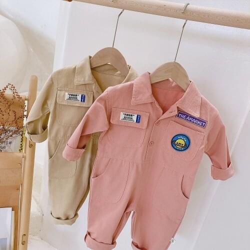 MILANCEL 2021 Spring New Kids Clothes Long Sleeve Casual Loose Children Jumpsuit