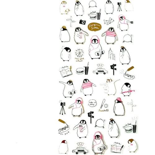 Kawaii Cute Penguin Sticker Sheet Planner Sticker For Diary Scrapbooking Phone Case Skateboard Mac Decorative Stickers