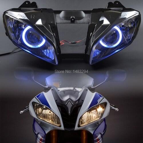 Motorcycle Blue Angel Custom Projector Conversion Headlight HID Assembled Headlight Fits For Yamaha YZF-R6 2008-2016