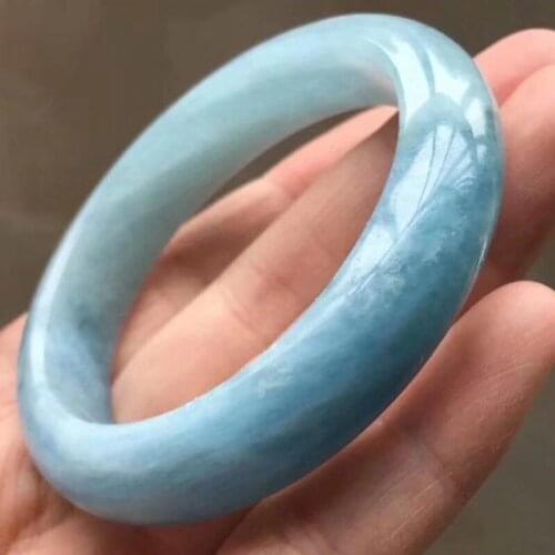 Genuine Natural Blue Aquamarine Bangle AAA Inner Diameter 55.5mm
