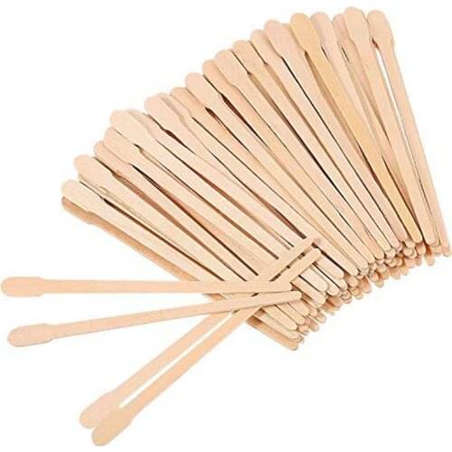 100pcs Disposable Wooden Waxing Stick Wax Bean Wiping Wax Tool Disposable Hair Removal Beauty Bar Body Beauty Tool