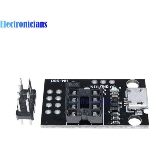 Pluggable Development Bare Board For ATtiny13A ATtiny25 ATtiny45 ATtiny85 Programming Editor Micro Usb Power Connector Module