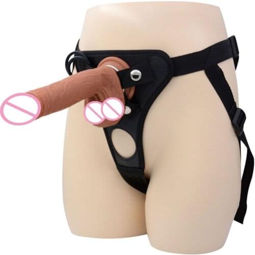 Realistic Dildo Flexible Penis Dick with Suction Cup Strap-on Female Strapon Dildo for Men Sex Toys for Gay Dildo Harness