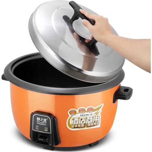 Large capacity rice cooker 10 liter canteen hotel business old large rice cooker non stick pot black crystal non stick gallbladd