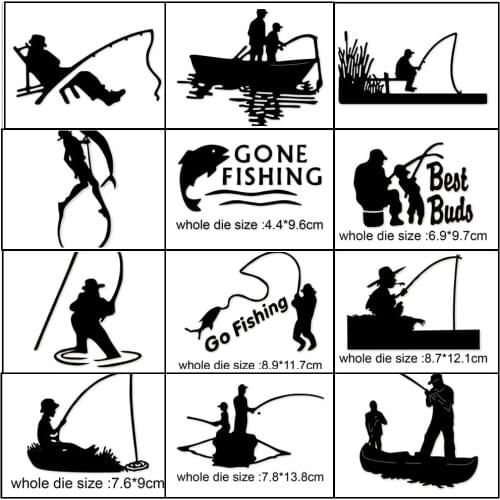 Fishing Metal Cutting Dies Scrapbooking Craft Dies Stencils DIY For Cards Making New Dies 2021