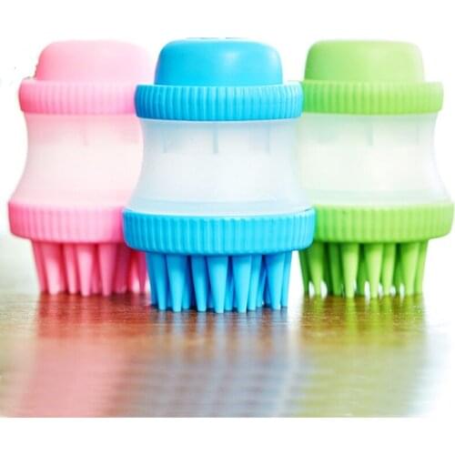 Pet Dog Shampoo Massager Brush Cat Massage Comb Grooming Scrubber Shower Brush for Bathing Short Hair Soft Silicone Brushes