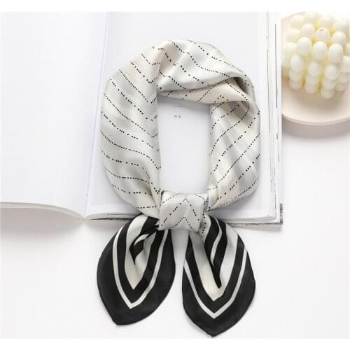 New Neckerchief Female Headscarf Satin Silk Shawl Square Scarf For Women Foulard Hijab Hair Bands Headband Head Wraps Bandana