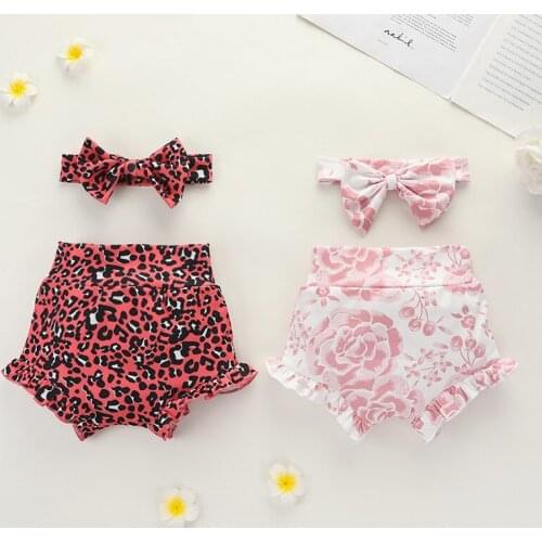 Baby Boy Girls Shorts Newborn Bloomers Baby Panties Leopard Floral Pattern Infant Shorts Summer Beach Harem Shorts Kids Bloomer