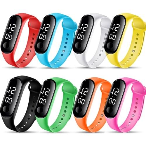 Sport LED Electronic Children Watches Women Rubber Trap Digital Touch Sensor Girls Watches Kids Reloj deportivo para mujer