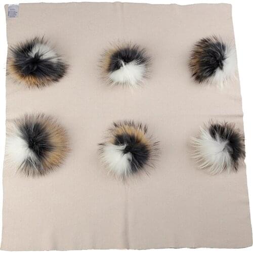 Newborn Baby Warm Wool Swaddling Blanket Bedding Swaddles Wrap Birth Gift With 15cm Triple Color Real Fur Pompom