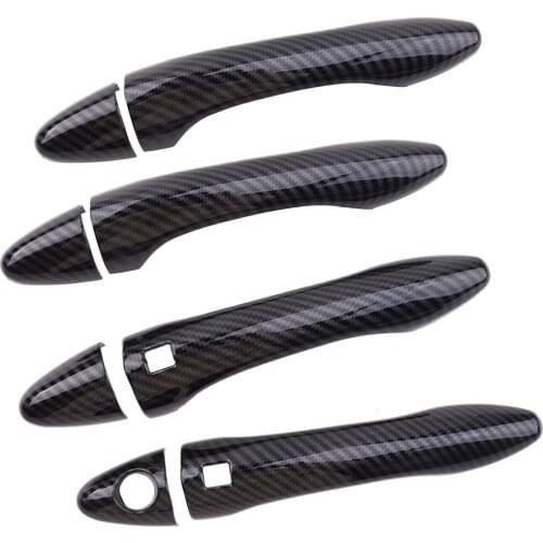1 Set Car Carbon Fiber Style ABS Smart Door Handle Covers Trims Caps Fit For Kia Optima K5 2011 2012 2013 2014 2015