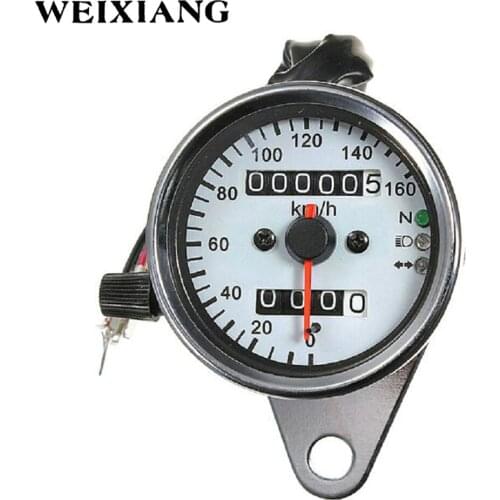 Universal Motorcycle Speedometer Odometer Gauge ATV Bike Scooter Backlit Dual Speed Meter with LED Indicator DC 12V 0~160km/h