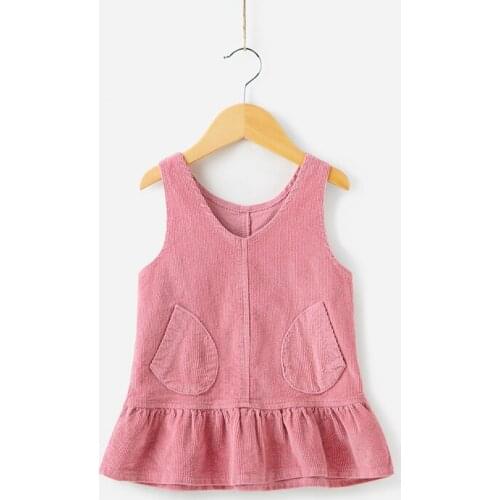Spring/Autumn ChildrenS Dress Kids Corduroy Clothes Girls Fashion Cotton Dress Sleeveless Vest Clothing With Princess Dress