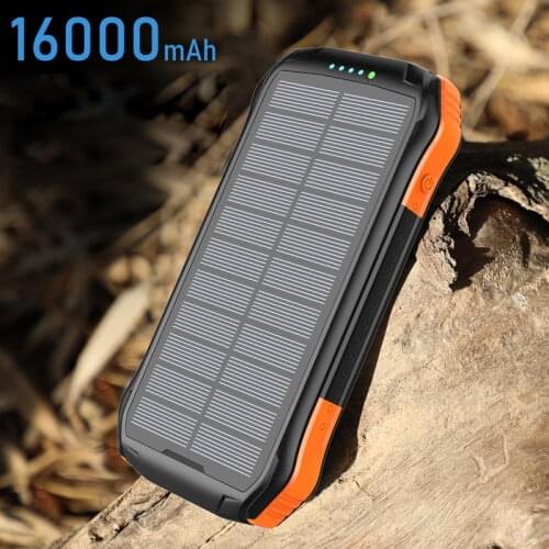 16000mAh Solar Power Bank IP66 Waterproof Wireless Charger Power Bank For iPhone 12 11 Pro Max Huawei Xiaomi Samsung Powerbank