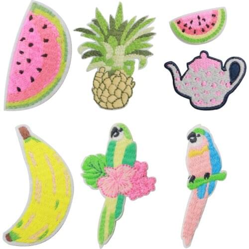 Fruit Watermelon Banana Pineapple Patches Sewing Embroidered Applique for Jacket Clothes Stickers Badge DIY Apparel Accessories
