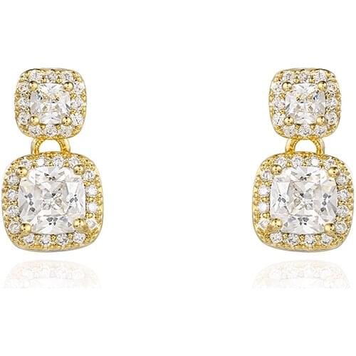 WEIMANJINGDIAN New Arrival Cushion Cut Cubic Zirconia CZ Crystal Drop Earring for Women Bridal or Bridesmaid Jewelry
