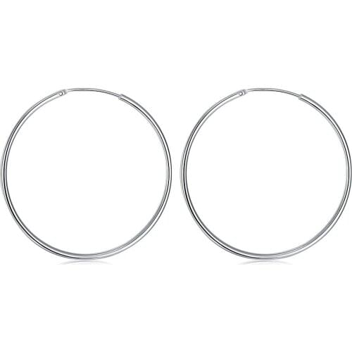 ZEMIOR Hoop Earrings Sexy Women Hypoallergenic Stainless Steel Rounded Smooth Big Large Circle Fashion Big Hoop Earrings Jewelry