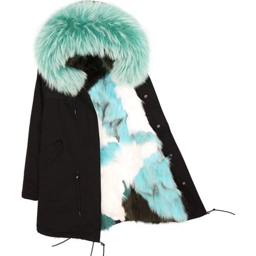 2020 Mink fur coat maomaokong Women fox fur long Jacket coats winter Thickening Parkas