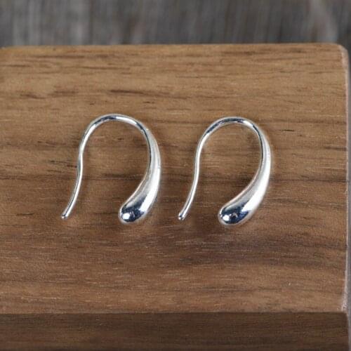 FNJ Water Drop Earrings 925 Silver Original Pure S925 Sterling Silver Stud Earring Women Jewelry