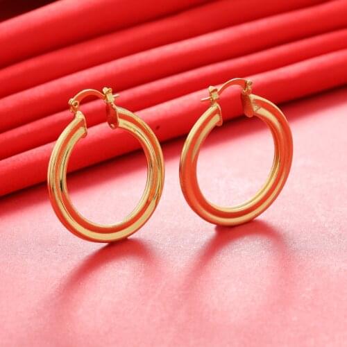 Dubai Gold Color Earrings 24K For Women Wedding Jewelry Womens Earrings For Girls Bridal Wife Gifts African Dubai French