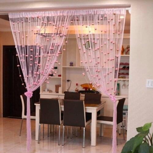 1pcs Punch-free Thread Encryption Partition Curtain Window Screen Wedding Feng Shui Bedroom Wedding Decorative Curtain F8395