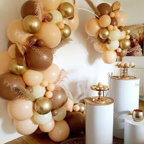 100Pcs DIY Birthday Party Decoration Balloons Garland Arch Kit Baby Shower Skin Coffee Globos Lady Wedding Anniversary Ballon