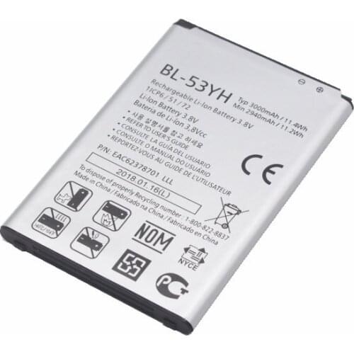 1x 3000mAh BL-53YH Replacement Battery For LG G3 F400 F400K F460 F470 D830 D850 VS985 D850 D851 D852 D855 D857 D858 D859 LS990