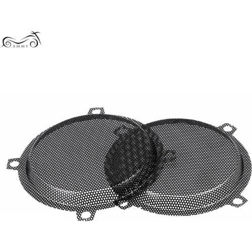 2Pcs Motorcycle Steel Mesh Speaker Grills Punched Kit For Harley Electra Tri Street Glide FLHX Ultra Classic FLHTCUTG 1996-2013