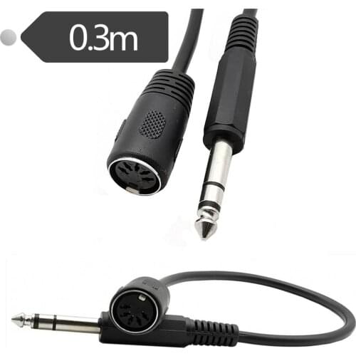 6.35 audio plug to MIDI 5 core adapter cable microphone audio output MIDI5 core DIN5P 0.3M