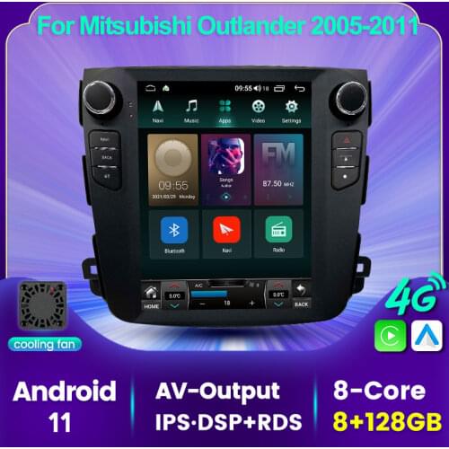 Cooling fan 9.7” GPS navigation car dvd Radio Video Multimedia Player For Mitsubishi Outlander 2005-2011 Android11 6+128G NODVD