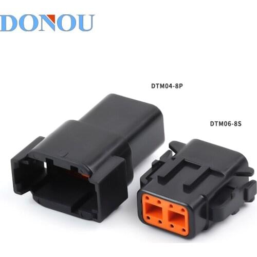 1set DTM06-8S automobile waterproof connector male and female plug plug-in connector terminal DTM04-8P black