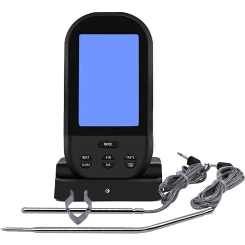 Upgraded Wireless Dual Probe Temperature Gauge Barbecue Grill Meat Thermometer Home Kitchen Digital LED Display BBQ Tool