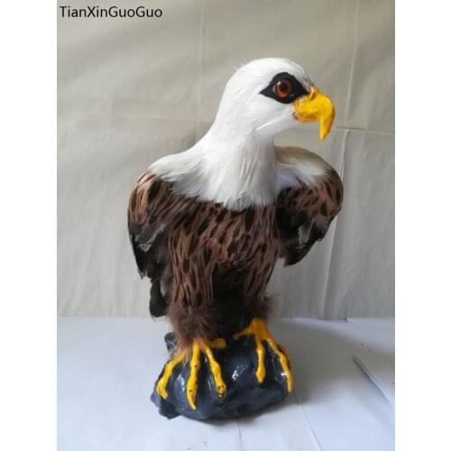 Large 30x20cm simulation feathers eagle Handmade model stage prop,home desk decoration toy gift w0770