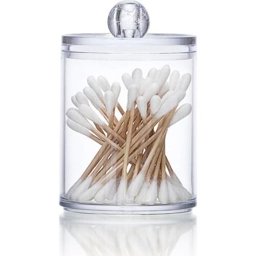 Two-layer Cotton Swab Pad Clear Container Storage Box Case Holder Dispenser Cosmetic Storage Box Transparent Makeup Organizer