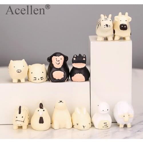 12 Pieces/set Animal Figures Artificial Ornaments Home Decoration Accessories Miniature Figurines Gift miniature figurines