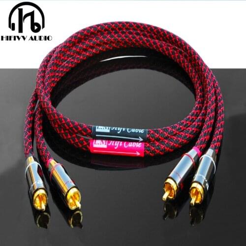 HiFi OFC 4N RCA to RCA Audio Amplifier Cable For home preamplifier Speaker TV DAC MP3 DVD DV Player System 2PCS/pair
