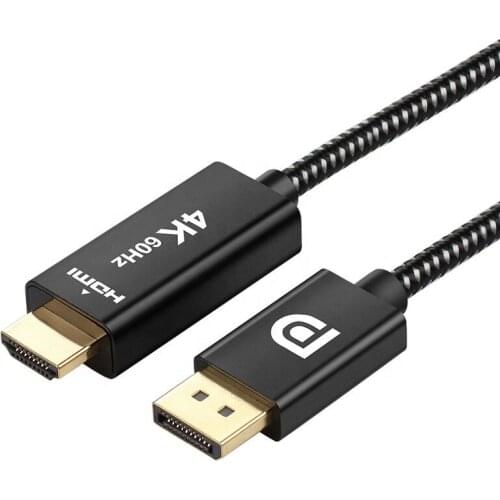 DisplayPort to HDMI-Compatible Cable 1080P 4K 60Hz DisplayPort Male to HDTV Male Adapter Converter for Laptop PC TV Monitor
