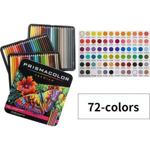 Sanford Prismacolor Premier Soft Core 72 Colors Colored Pencil,Artist Sketching Pencil Tin Box,For Student Coloring and Painting