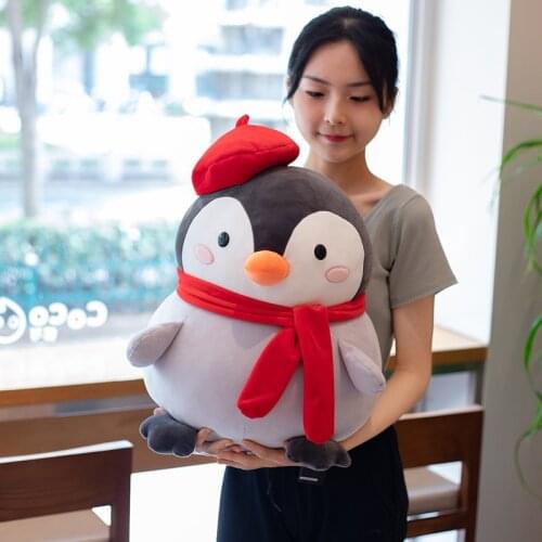 Nice Kawaii Penguin Stuffed Plush Toy Cosplay With Hat Toy Baby Sleep Pillow Soft Animal Penguin Doll Kids Girl Birthday Gift