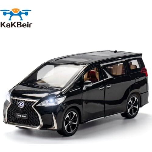 2020 1:24 High Simulation Lexus LM300H Diecast Alloy Car Model Sound Light Boy Toys 6 Doors Can Open Children Gift Collection