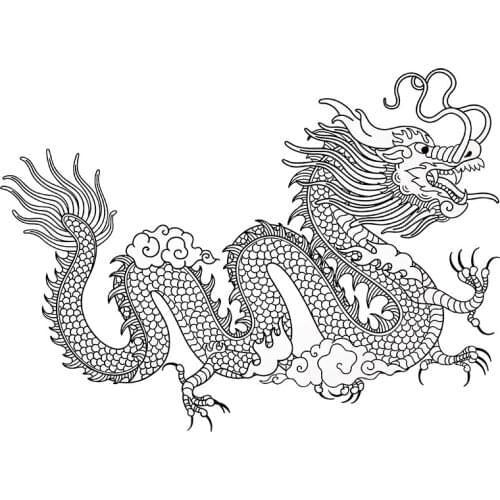 Three Ratels C551 Dragon totem wall sticker art for bedroom living room car hood sticker laptop decal