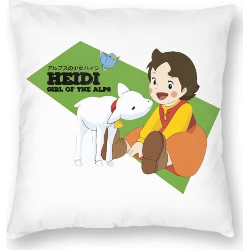 Heidi Girl Of The Alps Throw Pillow Cover Decorative Pillow Goat Anime Novelty Cushion Covers