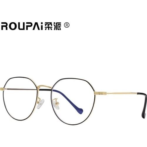 Blue Light Glasses Women Men Big Protective Optical Frame Alloy Eyeglasses Transparent AntI Reflective Gaming Glasses UV40 Case