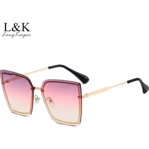 Vintage Oversize Cat Eye Sunglasses Women New Fashion Gradient Square Sun Glasses Gafas Luxury Brand Design Decorative Glasses
