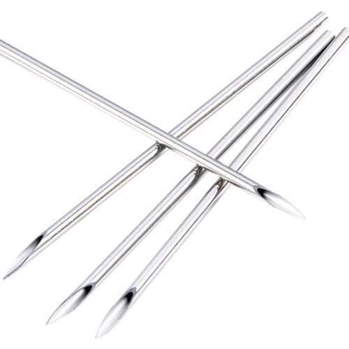 100Pcs Disposable Sterile Body Piercing Needles Tattoo Piercing Needles for Navel Nipple Ear Nose Lip Fit Tattoo Machine