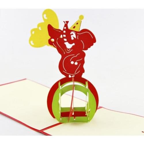 ELEPHANTS Pop Up Card Happy Birthday Elephant Greeting Handmade Greeting Cards